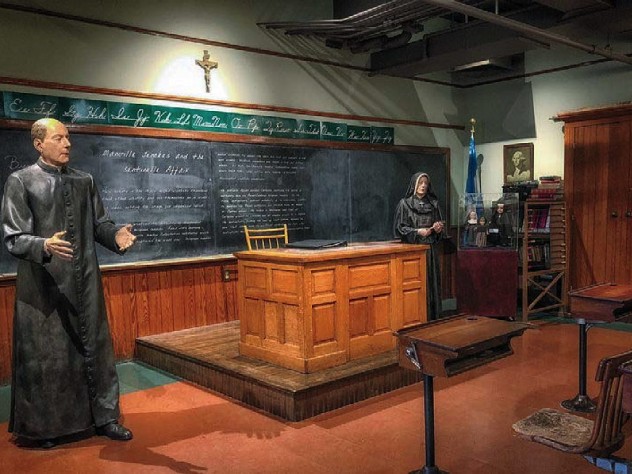 A replica of a parochial classroom for Woonsocket children