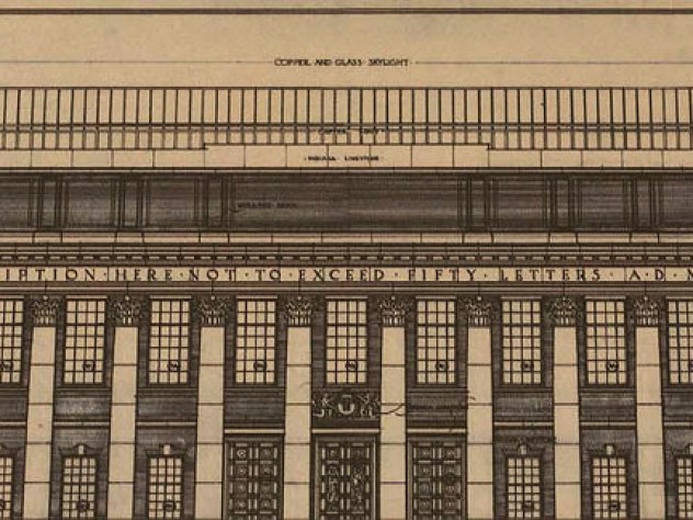 Architectural plan for Widener Library