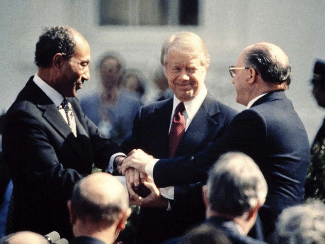 Jimmy Carter, Anwar el-Sadat and Menachem Begin, March 26, 1979, the White House