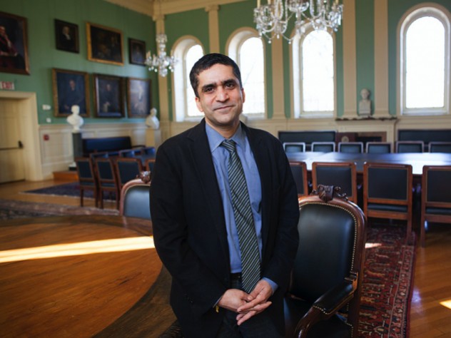 Rakesh Khurana, Dean of Harvard College, photographed in the Faculty of Arts and Sciences’ Faculty Room