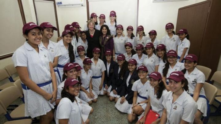 President Drew Faust visited India for the first time in January. During her time in Mumbai, she visited the J.B. Petit High School for Girls. 