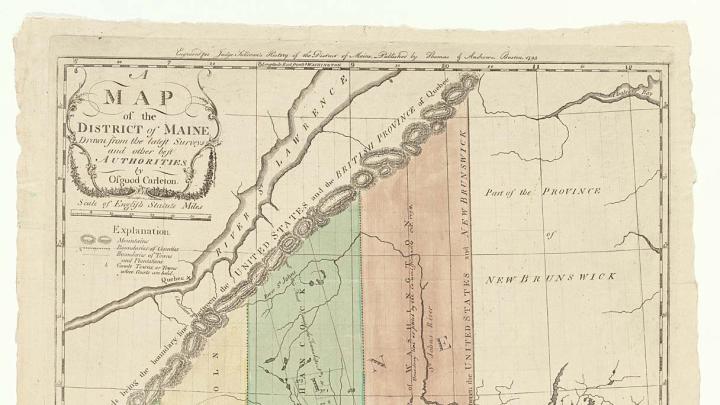 <i>A map of the district of Maine: drawn from the latest surveys and other best authorities,</i> drawn by Osgood Carleton and published by Thomas & Andrews (Boston, 1795)