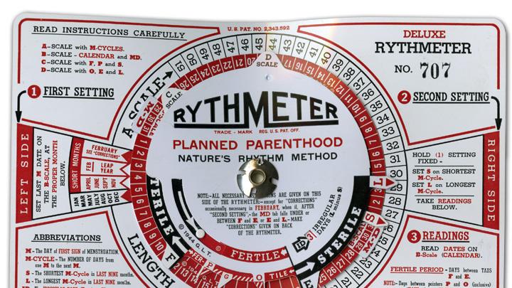 The Rythmeter, circa 1944, came with a more complicated set of instructions than the earlier “scientific prediction dial” (see next image), reflecting increasingly precise knowledge of human reproduction—knowledge that Rock played no small part in advancing.