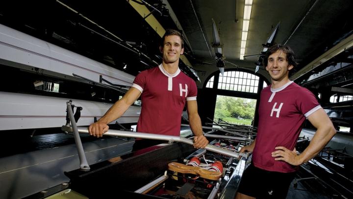 At home, far from home: New Zealander brothers James (left) and Sam O’Connor in Newell Boathouse 