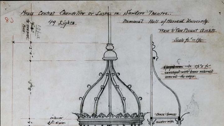 Sketched plan for the chandelier