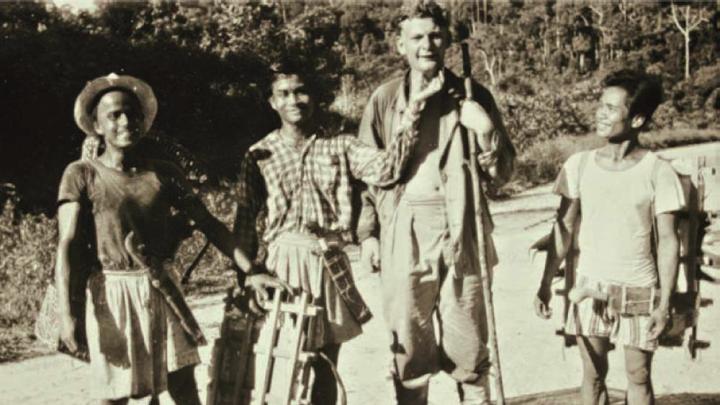 Photograph of Peter Ashton and field team in Borneo